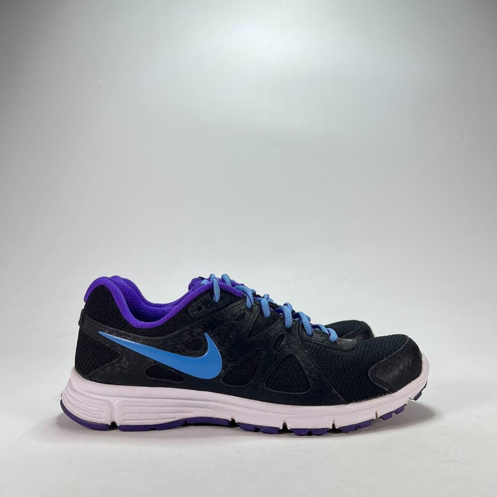 Nike Revolution 2 Black Purple Blue Running Shoes 554900-023 Women's Size 7.5